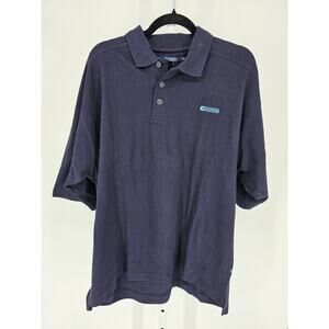 Vintage Y2K Diadora Mens Sz XXL Short Sleeve Cotton Polo Shirt Navy Blue